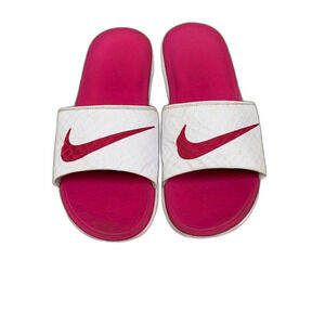 Nike White and Pink Slide Slip-On Athletic Sandals Size 11